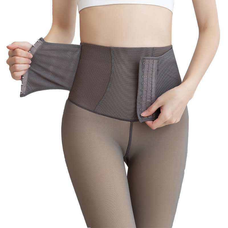 Three-breasted cashmere padded leggings