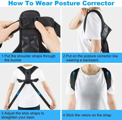 Posture Corrector Men Women Upper Back Pain Brace Clavicle Support Straightener - MICHI TO SATI