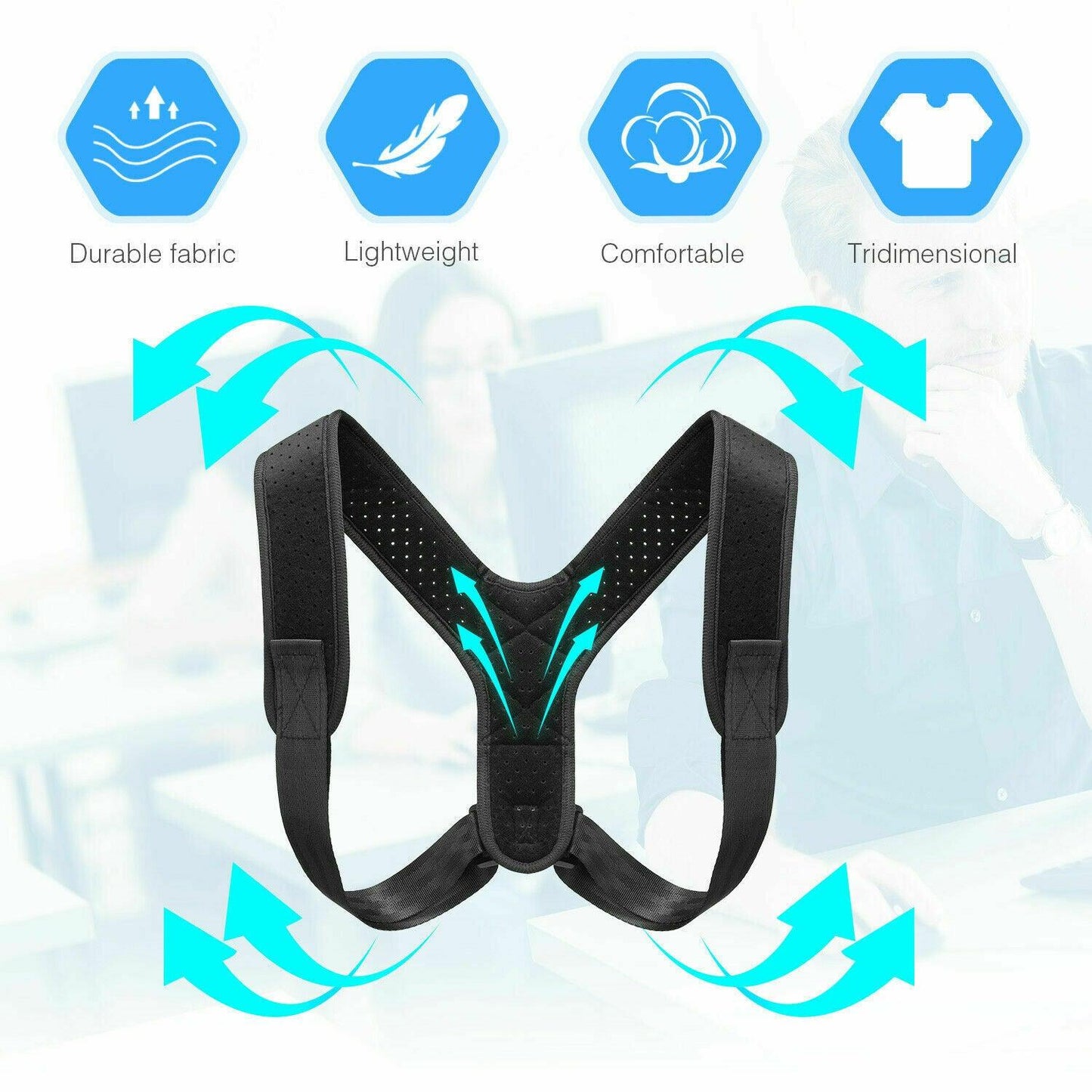 Posture Corrector Men Women Upper Back Pain Brace Clavicle Support Straightener - MICHI TO SATI