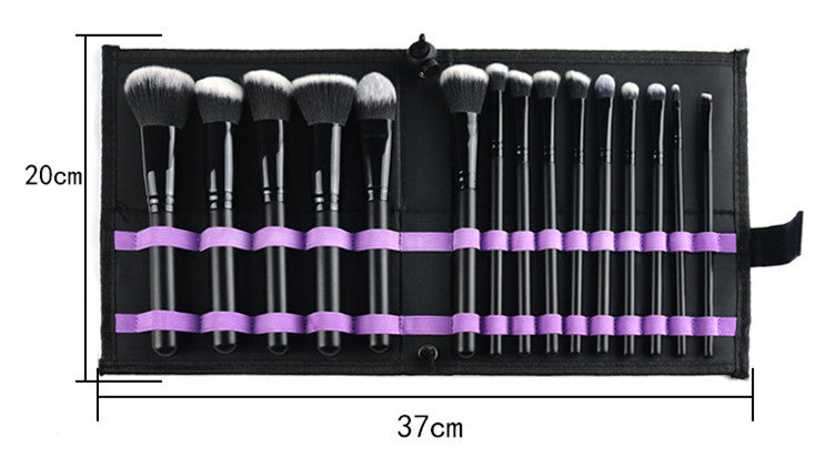 15 Makeup Brushes Black Full Set