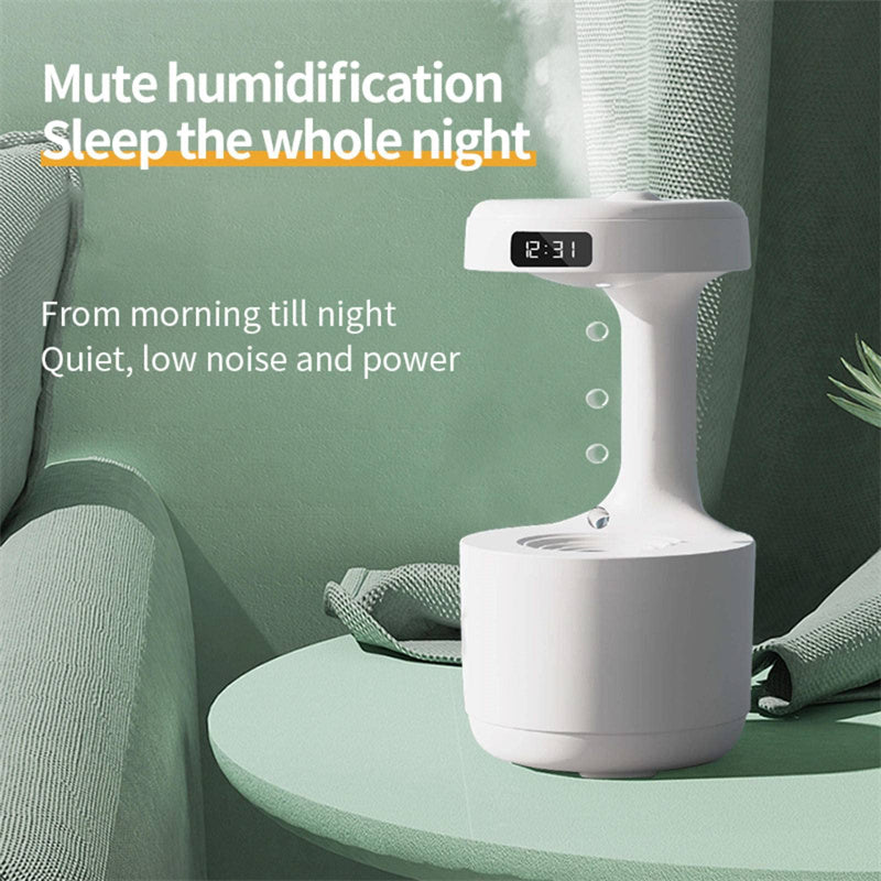 Bedroom Anti-Gravity Humidifier With Clock Water Drop - MICHI TO SATI